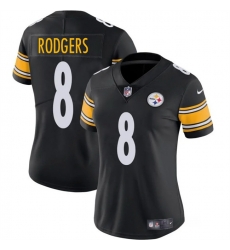 Women Pittsburgh Steelers 8 Aaron Rodgers Black 2025 Vapor Untouchable Limited Stitched Football Jersey