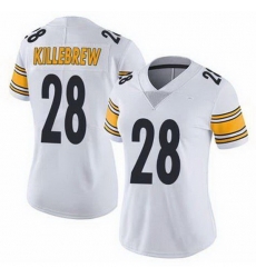 Women Pittsburgh Steelers Miles Killebrew #28 White Vapor Limited Stitched Football Jersey Women Pittsburgh Steelers Miles Killebrew #28 White Vapor Limited Stitched Football Jersey
