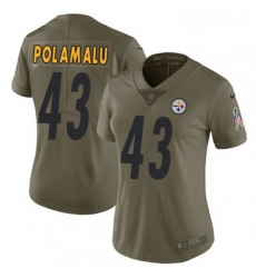 Womens Nike Pittsburgh Steelers 43 Troy Polamalu Limited Olive 2017 Salute to Service NFL Jersey Womens Nike Pittsburgh Steelers 43 Troy Polamalu Limited Olive 2017 Salute to Service NFL Jersey