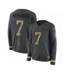 Womens Nike Pittsburgh Steelers 7 Ben Roethlisberger Limited Black Salute to Service Therma Long Sleeve NFL Jersey Womens Nike Pittsburgh Steelers 7 Ben Roethlisberger Limited Black Salute to Service Therma Long Sleeve NFL Jersey