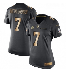 Womens Nike Pittsburgh Steelers 7 Ben Roethlisberger Limited BlackGold Salute to Service NFL Jersey Womens Nike Pittsburgh Steelers 7 Ben Roethlisberger Limited BlackGold Salute to Service NFL Jersey