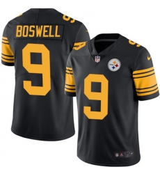 Youth Nike Steelers #9 Chris Boswell Black Stitched NFL Limited Rush Jersey Youth Nike Steelers #9 Chris Boswell Black Stitched NFL Limited Rush Jersey