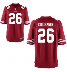 Men Nike 49ers #26 Tevin Coleman Red Game Jersey Men Nike 49ers #26 Tevin Coleman Red Game Jersey