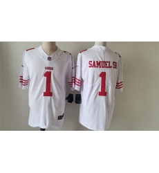 Men San Francisco 49ers 1 Deebo Samuel White Vapor Untouchable Limited Stitched Football Jersey Men San Francisco 49ers 1 Deebo Samuel White Vapor Untouchable Limited Stitched Football Jersey