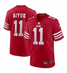Men San Francisco 49ers 11 Brandon Aiyuk 2022 New Scarlet Stitched Game Jersey Men San Francisco 49ers 11 Brandon Aiyuk 2022 New Scarlet Stitched Game Jersey