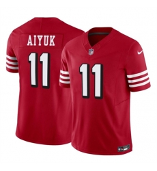 Men San Francisco 49ers 11 Brandon Aiyuk Red 2023 F U S E Vapor Limited Throwback Stitched Football Jersey Men San Francisco 49ers 11 Brandon Aiyuk Red 2023 F U S E Vapor Limited Throwback Stitched Football Jersey