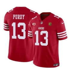 Men San Francisco 49ers 13 Brock Purdy Red 2023 F U S E With 1 Star C Patch And John Madden Patch Vapor Limited Stitched Football Jersey Men San Francisco 49ers 13 Brock Purdy Red 2023 F U S E With 1 Star C Patch And John Madden Patch Vapor Limited Stitched Football Jersey