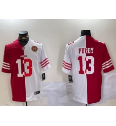 Men San Francisco 49ers 13 Brock Purdy Red 26 White Split Limited Stitched Jersey 2 Men San Francisco 49ers 13 Brock Purdy Red 26 White Split Limited Stitched Jersey 2