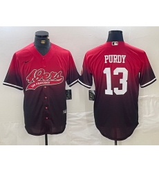 Men San Francisco 49ers 13 Brock Purdy RedBlack With Patch Cool Base Stitched Jerseys 3 Men San Francisco 49ers 13 Brock Purdy RedBlack With Patch Cool Base Stitched Jerseys 3