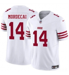Men San Francisco 49ers 14 Tanner Mordecai White 2025 F U S E Vapor Untouchable Limited Stitched Football Jersey Men San Francisco 49ers 14 Tanner Mordecai White 2025 F U S E Vapor Untouchable Limited Stitched Football Jersey