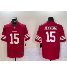 Men San Francisco 49ers 15 Jauan Jennings Red Vapor Untouchable Limited Stitched Jersey 2 Men San Francisco 49ers 15 Jauan Jennings Red Vapor Untouchable Limited Stitched Jersey 2