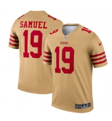 Men San Francisco 49ers 19 Deebo Samuel 2022 New Gold Inverted Legend Stitched Football Jersey Men San Francisco 49ers 19 Deebo Samuel 2022 New Gold Inverted Legend Stitched Football Jersey
