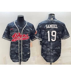 Men San Francisco 49ers 19 Deebo Samuel Grey Camo With Patch Cool Base Stitched Baseball Jersey Men San Francisco 49ers 19 Deebo Samuel Grey Camo With Patch Cool Base Stitched Baseball Jersey