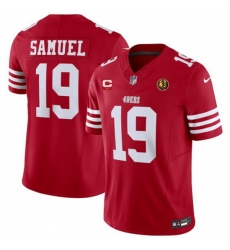 Men San Francisco 49ers 19 Deebo Samuel Red 2023 F U S E With 1 Star C Patch And John Madden Patch Vapor Limited Stitched Football Jersey Men San Francisco 49ers 19 Deebo Samuel Red 2023 F U S E With 1 Star C Patch And John Madden Patch Vapor Limited Stitched Football Jersey