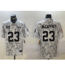 Men San Francisco 49ers 23 Christian McCaffrey 2024 F U S E Arctic Camo Salute To Service Limited Stitched Football Jersey Men San Francisco 49ers 23 Christian McCaffrey 2024 F U S E Arctic Camo Salute To Service Limited Stitched Football Jersey