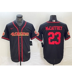 Men San Francisco 49ers 23 Christian McCaffrey Black With Patch Cool Base Stitched Baseball Jersey