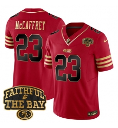 Men San Francisco 49ers 23 Christian Mccaffrey Red 2025 F U S E Faithful To The Bay Patch Limited V8 Stitched Football Jersey Men San Francisco 49ers 23 Christian Mccaffrey Red 2025 F U S E Faithful To The Bay Patch Limited V8 Stitched Football Jersey