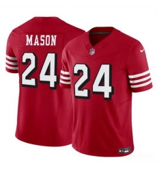 Men San Francisco 49ers 24 Jordan Mason New Red 2023 F U S E Stitched Football Jersey Men San Francisco 49ers 24 Jordan Mason New Red 2023 F U S E Stitched Football Jersey