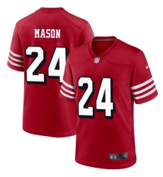 Men San Francisco 49ers 24 Jordan Mason Red Stitched Game Football Jersey Men San Francisco 49ers 24 Jordan Mason Red Stitched Game Football Jersey