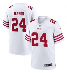 Men San Francisco 49ers 24 Jordan Mason White Stitched Game Football Jersey Men San Francisco 49ers 24 Jordan Mason White Stitched Game Football Jersey