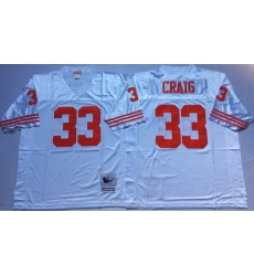 Men San Francisco 49ers 33 Roger Craig White M&N Throwback Jersey Men San Francisco 49ers 33 Roger Craig White M&N Throwback Jersey