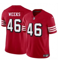 Men San Francisco 49ers 46 Jon Weeks New Red 2025 F U S E  Vapor Untouchable Limited Stitched Football Jersey