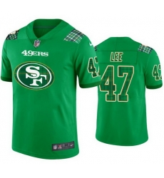 Men San Francisco 49ers 47 Elijah Lee Kelly Green St  Patricks Day Stitched Jersey