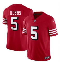 Men San Francisco 49ers 5 Josh Dobbs New Red 2024 F U S E Vapor Untouchable Limited Stitched Football Jersey Men San Francisco 49ers 5 Josh Dobbs New Red 2024 F U S E Vapor Untouchable Limited Stitched Football Jersey