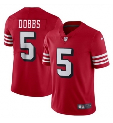 Men San Francisco 49ers 5 Josh Dobbs New Red Vapor Untouchable Limited Stitched Football Jersey Men San Francisco 49ers 5 Josh Dobbs New Red Vapor Untouchable Limited Stitched Football Jersey