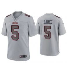 Men San Francisco 49ers 5 Trey Lance Grey Atmosphere Fashion Stitched Game Jersey Men San Francisco 49ers 5 Trey Lance Grey Atmosphere Fashion Stitched Game Jersey