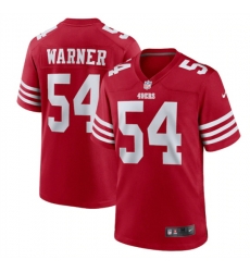 Men San Francisco 49ers 54 Fred Warner 2022 New Scarlet Stitched Game Jersey Men San Francisco 49ers 54 Fred Warner 2022 New Scarlet Stitched Game Jersey