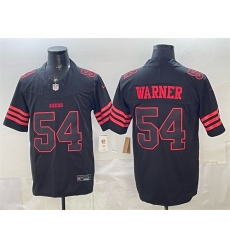 Men San Francisco 49ers 54 Fred Warner Black F U S E Stranger Things Edition  Vapor Limited Stitched Football Jersey