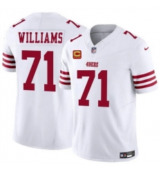 Men San Francisco 49ers 71 Trent Williams White 2025 F U S E  With 4 Star C Patch Vapor Untouchable Limited Stitched Football Jersey