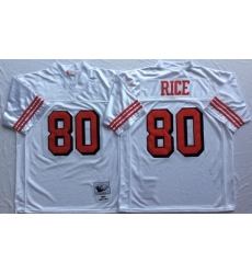 Men San Francisco 49ers 80 Jerry Rice White Vintage M&N Jersey Men San Francisco 49ers 80 Jerry Rice White Vintage M&N Jersey