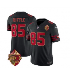 Men San Francisco 49ers 85 George Kittle Black 2023 F U S E 50th Patch Vapor Limited Stitched Football Jersey Men San Francisco 49ers 85 George Kittle Black 2023 F U S E 50th Patch Vapor Limited Stitched Football Jersey