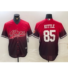 Men San Francisco 49ers 85 George Kittle Red Black With Patch Cool Base Stitched Baseball jerseys Men San Francisco 49ers 85 George Kittle Red Black With Patch Cool Base Stitched Baseball jerseys
