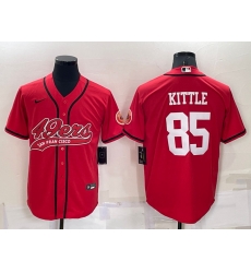 Men San Francisco 49ers 85 George Kittle Red Cool Base Stitched Baseball Jersey Men San Francisco 49ers 85 George Kittle Red Cool Base Stitched Baseball Jersey