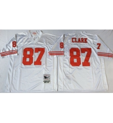 Men San Francisco 49ers 87 Dwight Clark White M&N Throwback Jersey Men San Francisco 49ers 87 Dwight Clark White M&N Throwback Jersey