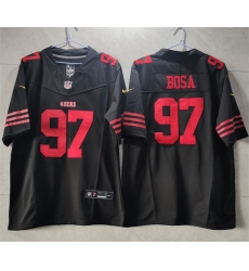 Men San Francisco 49ers 97 Nick Bosa Black 2023 F U S E Vapor Untouchable Limited Stitched Football Jersey Men San Francisco 49ers 97 Nick Bosa Black 2023 F U S E Vapor Untouchable Limited Stitched Football Jersey