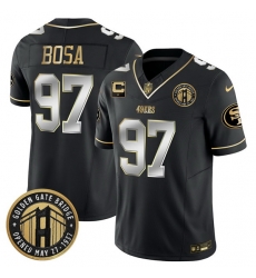 Men San Francisco 49ers 97 Nick Bosa Black F U S E Golden Gate Bridge With 1 Star C Patch Vapor Limited Stitched Football Jersey Men San Francisco 49ers 97 Nick Bosa Black F U S E Golden Gate Bridge With 1 Star C Patch Vapor Limited Stitched Football Jersey
