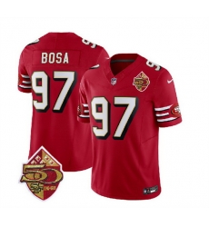 Men San Francisco 49ers 97 Nick Bosa Red 2023 F U S E 50th Patch Throwback Stitched Football Jersey Men San Francisco 49ers 97 Nick Bosa Red 2023 F U S E 50th Patch Throwback Stitched Football Jersey