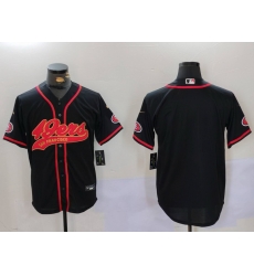 Men San Francisco 49ers Black With Patch Cool Base Stitched Baseball Jersey Men San Francisco 49ers Black With Patch Cool Base Stitched Baseball Jersey