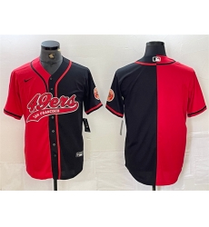 Men San Francisco 49ers Blank Red Black Split With Patch Cool Base Stitched Baseball Jersey Men San Francisco 49ers Blank Red Black Split With Patch Cool Base Stitched Baseball Jersey