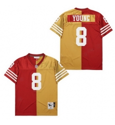 Men San Francisco 49ers Steve Young #8 Red Gold Split Stitched Football Jersey Men San Francisco 49ers Steve Young #8 Red Gold Split Stitched Football Jersey