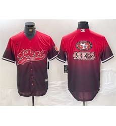 Men San Francisco 49ers Team Big Logo Red Black With Patch Cool Base Stitched Baseball Jerseys Men San Francisco 49ers Team Big Logo Red Black With Patch Cool Base Stitched Baseball Jerseys
