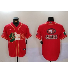 Men San Francisco 49ers Team Big Logo Red With Patch Cool Base Stitched Baseball Jersey 1 Men San Francisco 49ers Team Big Logo Red With Patch Cool Base Stitched Baseball Jersey 1
