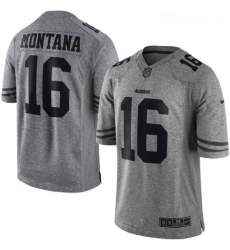 Mens Nike San Francisco 49ers 16 Joe Montana Limited Gray Gridiron NFL Jersey Mens Nike San Francisco 49ers 16 Joe Montana Limited Gray Gridiron NFL Jersey