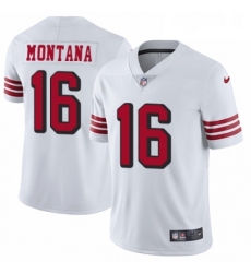 Mens Nike San Francisco 49ers 16 Joe Montana Limited White Rush Vapor Untouchable NFL Jersey Mens Nike San Francisco 49ers 16 Joe Montana Limited White Rush Vapor Untouchable NFL Jersey