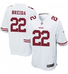 Mens Nike San Francisco 49ers 22 Matt Breida Game White NFL Jersey Mens Nike San Francisco 49ers 22 Matt Breida Game White NFL Jersey