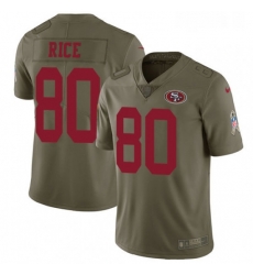 Mens Nike San Francisco 49ers 80 Jerry Rice Limited Olive 2017 Salute to Service NFL Jersey Mens Nike San Francisco 49ers 80 Jerry Rice Limited Olive 2017 Salute to Service NFL Jersey